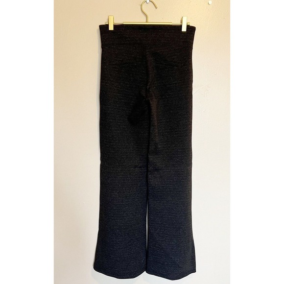 Betabrand Career Yoga Pants Sz Small Petite Charcoal Gray Wide Leg Flare Stretch - Picture 3 of 6